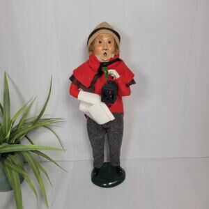 Vintage Byers Choice 1987 Caroler Man, Herringbone Pants Music Lantern